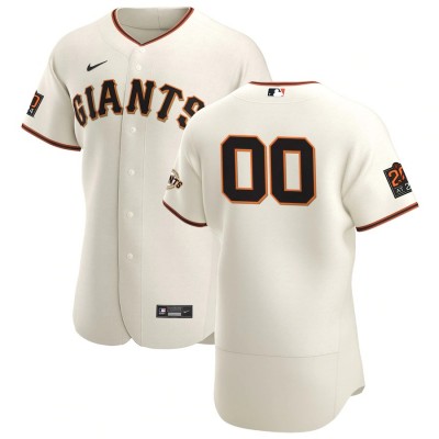 San Francisco Giants Custom Men's Nike Cream Home 2020 Authentic 20 at 24 Patch Player MLB Jersey